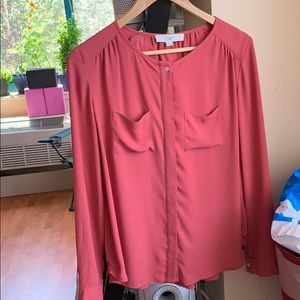Ann Taylor Loft Salmon Blouse - Small